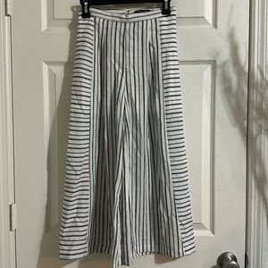 Striped White Palazzo Pants